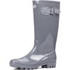 imageDKSUKO Womens Tall Rain Boots Garden Boots Waterproof Wellington Rubber BootsMedium Gray