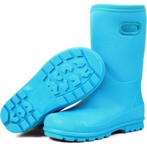 imageDKSUKO Kids Muck Rain Boots for Girls and BoysWinter Snow Waterproof Insulated Neoprene Rubber BootsSky Blue