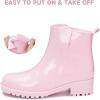 image:imageDKSUKO Womens Short Rain Boots Waterproof Ankle Raining Shoes AntiSlip Garden Boot Rubber Garden Shoes for Ladies Outdoor Work ShoesPink a