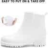 image:imageDKSUKO Womens Short Rain Boots Waterproof Ankle Raining Shoes AntiSlip Garden Boot Rubber Garden Shoes for Ladies Outdoor Work ShoesWhite a