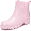 image:imageDKSUKO Womens Short Rain Boots Waterproof Ankle Raining Shoes AntiSlip Garden Boot Rubber Garden Shoes for Ladies Outdoor Work ShoesPink a