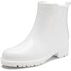 image:imageDKSUKO Womens Short Rain Boots Waterproof Ankle Raining Shoes AntiSlip Garden Boot Rubber Garden Shoes for Ladies Outdoor Work ShoesWhite a