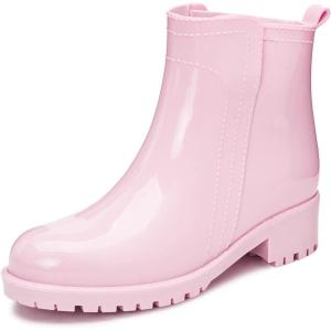 image:imageDKSUKO Womens Short Rain Boots Waterproof Ankle Raining Shoes AntiSlip Garden Boot Rubber Garden Shoes for Ladies Outdoor Work ShoesPink a