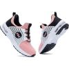 imageRomenSi Athletic Running Shoes for Boys Girls Lightweight Breathable Tennis Sports Kids SneakersBlackpeach