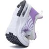 imageRomenSi Athletic Running Shoes for Boys Girls Lightweight Breathable Tennis Sports Kids SneakersWhitepurple