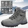 imageRomenSi Mens Womens Winter Ankle Snow Hiking Boots Water Resistant Non Slip Sole Warm Fur Lined Boot