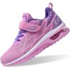 imageRomenSi Athletic Running Shoes for Boys Girls Lightweight Breathable Tennis Sports Kids SneakersPink
