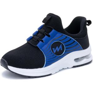 imageRomenSi Athletic Running Shoes for Boys Girls Lightweight Breathable Tennis Sports Kids SneakersBlackblue
