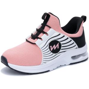 imageRomenSi Athletic Running Shoes for Boys Girls Lightweight Breathable Tennis Sports Kids SneakersBlackpeach