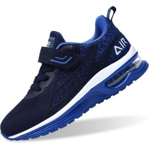 imageRomenSi Athletic Running Shoes for Boys Girls Lightweight Breathable Tennis Sports Kids SneakersDarkblue