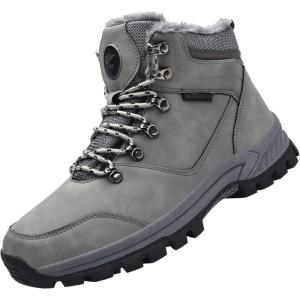 imageRomenSi Mens Womens Winter Ankle Snow Hiking Boots Water Resistant Non Slip Sole Warm Fur Lined Boot