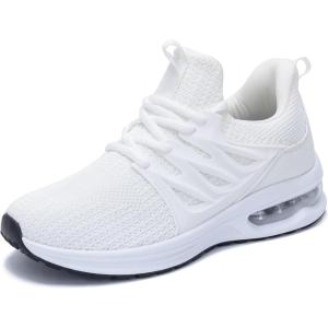 imageRomenSi Womens Tennis Athletic Running Shoes Fashion Sneakers Breathable Sports Gym Walking Shoes US5511White