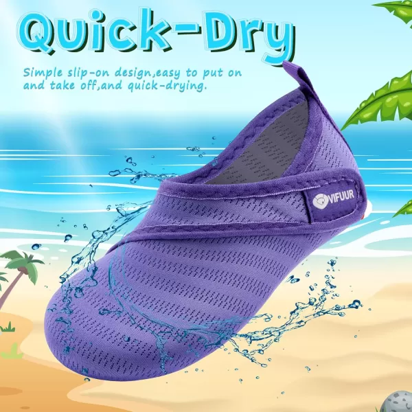 VIFUUR Kids Water Shoes Girls Boys Quick Dry Aqua Socks for Beach Swim Outdoor Sports