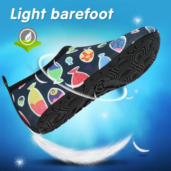 VIFUUR Kids Water Shoes Girls Boys Quick Dry Aqua Socks for Beach Swim Outdoor Sports