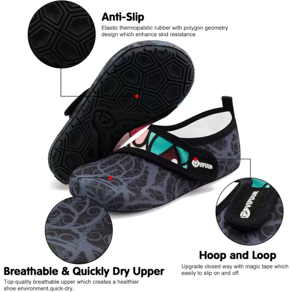 VIFUUR Kids Water Shoes Girls Boys Quick Dry Aqua Socks for Beach Swim Outdoor Sports