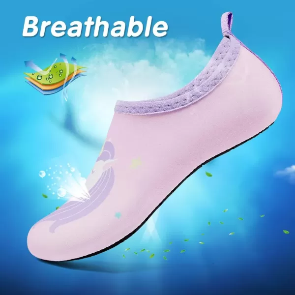 VIFUUR Kids Water Shoes Girls Boys Quick Dry Aqua Socks for Beach Swim Outdoor Sports