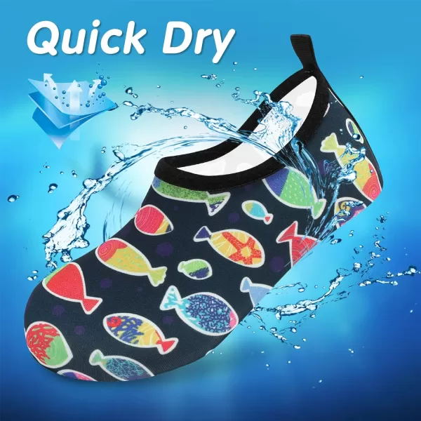 VIFUUR Kids Water Shoes Girls Boys Quick Dry Aqua Socks for Beach Swim Outdoor Sports