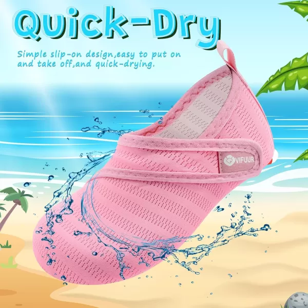 VIFUUR Kids Water Shoes Girls Boys Quick Dry Aqua Socks for Beach Swim Outdoor Sports