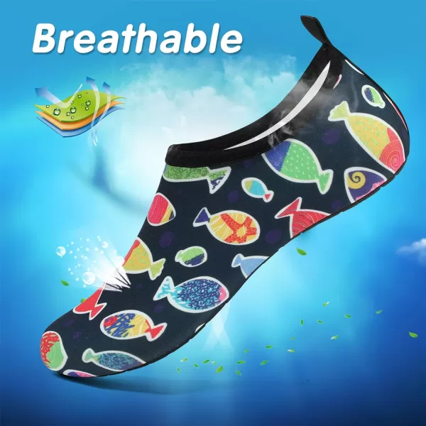 VIFUUR Kids Water Shoes Girls Boys Quick Dry Aqua Socks for Beach Swim Outdoor Sports