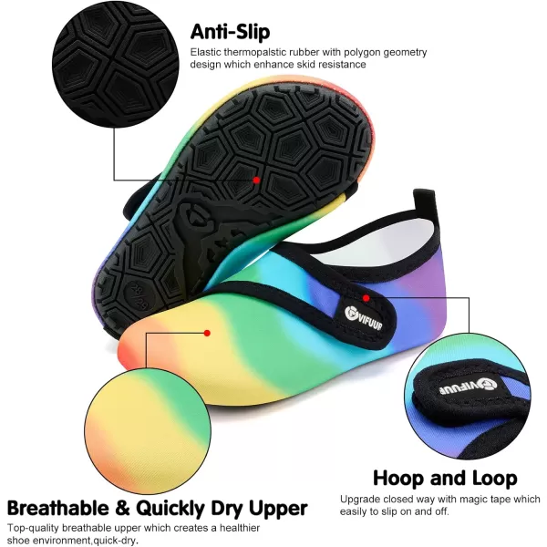 VIFUUR Kids Water Shoes Girls Boys Quick Dry Aqua Socks for Beach Swim Outdoor Sports