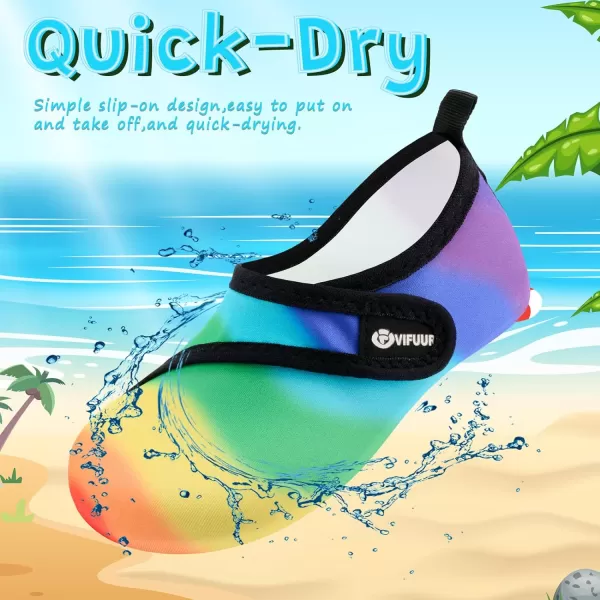 VIFUUR Kids Water Shoes Girls Boys Quick Dry Aqua Socks for Beach Swim Outdoor Sports