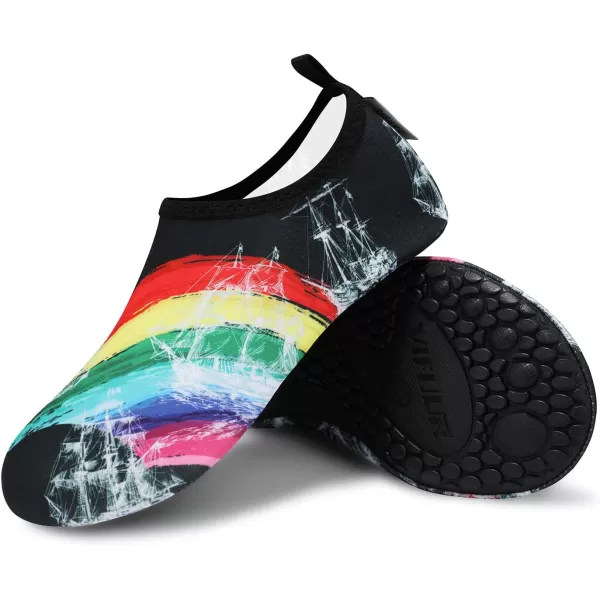 VIFUUR Water Sports Shoes Barefoot Quick-Dry Aqua Yoga Socks Slip-on for Men Women