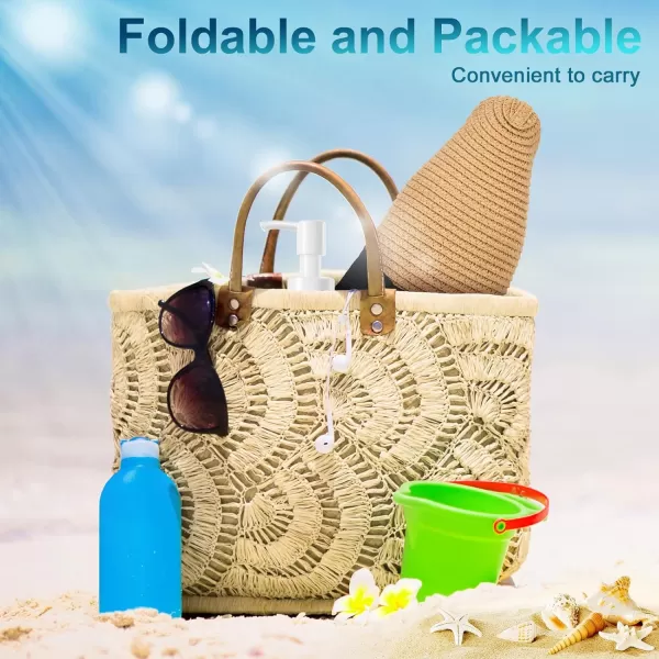 VIFUUR Womens Straw Hats Wide Brim Summer Visor Beach Sun Hat Packable UPF UV Foldable Travel