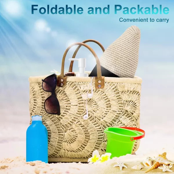 VIFUUR Womens Straw Hats Wide Brim Summer Visor Beach Sun Hat Packable UPF UV Foldable Travel