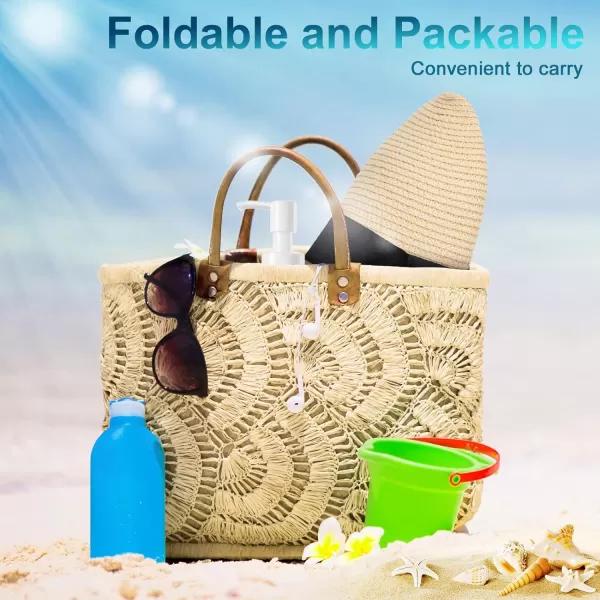 VIFUUR Womens Straw Hats Wide Brim Summer Visor Beach Sun Hat Packable UPF UV Foldable Travel