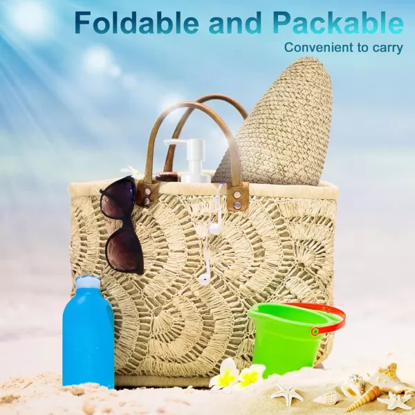 VIFUUR Womens Straw Hats Wide Brim Summer Visor Beach Sun Hat Packable UPF UV Foldable Travel