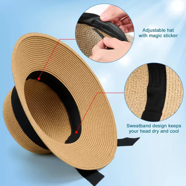 VIFUUR Womens Straw Hats Wide Brim Summer Visor Beach Sun Hat Packable UPF UV Foldable Travel