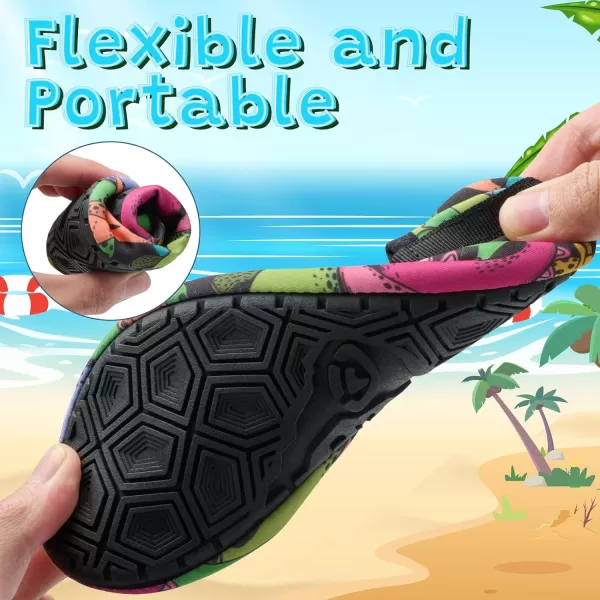 VIFUUR Kids Water Shoes Girls Boys Quick Dry Aqua Socks for Beach Swim Outdoor Sports