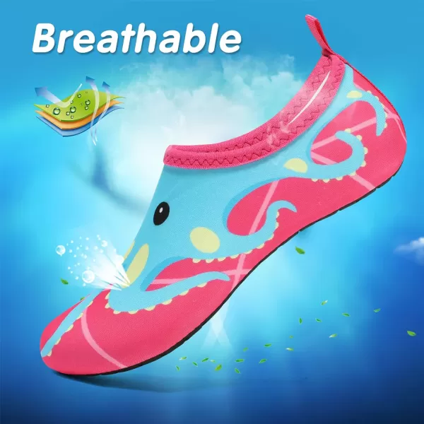 VIFUUR Kids Water Shoes Girls Boys Quick Dry Aqua Socks for Beach Swim Outdoor Sports