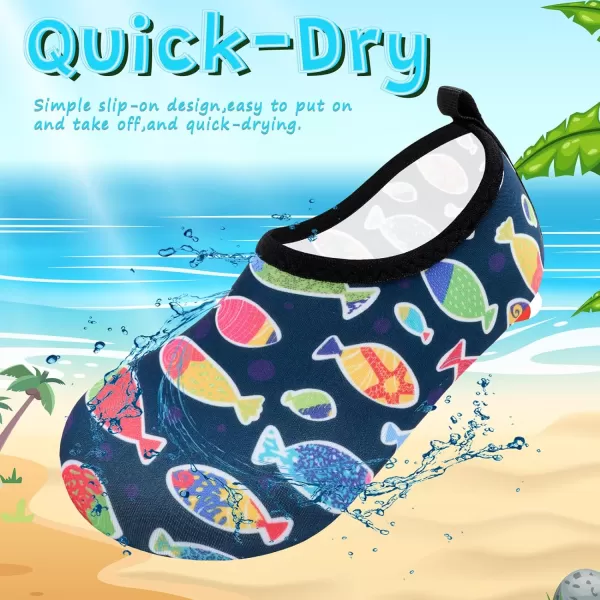 VIFUUR Kids Water Shoes Girls Boys Quick Dry Aqua Socks for Beach Swim Outdoor Sports