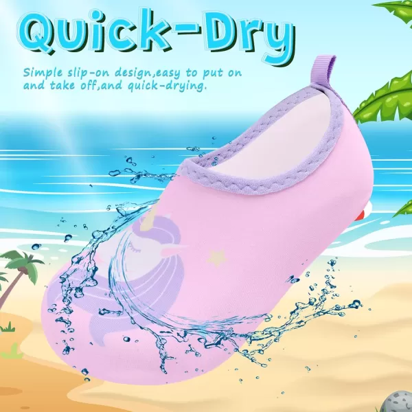 VIFUUR Kids Water Shoes Girls Boys Quick Dry Aqua Socks for Beach Swim Outdoor Sports