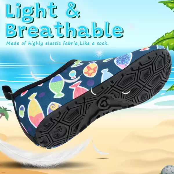 VIFUUR Kids Water Shoes Girls Boys Quick Dry Aqua Socks for Beach Swim Outdoor Sports