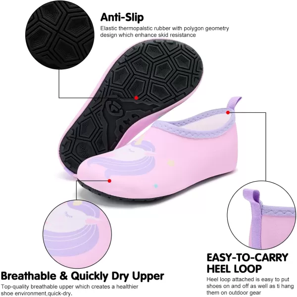 VIFUUR Kids Water Shoes Girls Boys Quick Dry Aqua Socks for Beach Swim Outdoor Sports