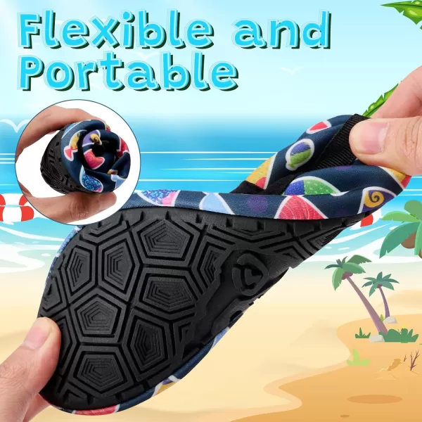 VIFUUR Kids Water Shoes Girls Boys Quick Dry Aqua Socks for Beach Swim Outdoor Sports