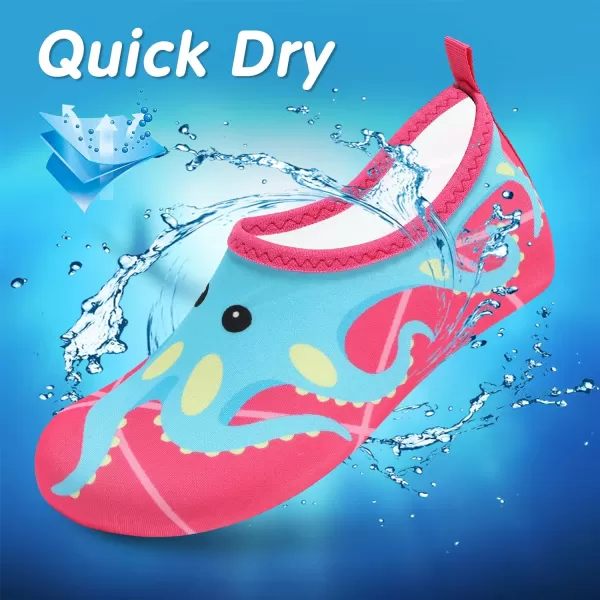 VIFUUR Kids Water Shoes Girls Boys Quick Dry Aqua Socks for Beach Swim Outdoor Sports
