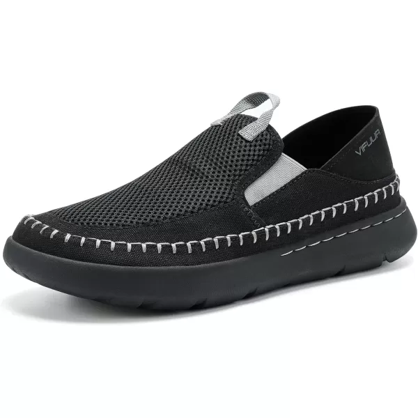 imageVIFUUR Mens Slip on Shoes Casual Comfortable Loafer Shoes SneakerBlack