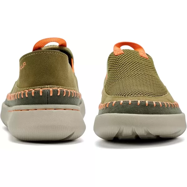 imageVIFUUR Mens Slip on Shoes Casual Comfortable Loafer Shoes SneakerGreenorange