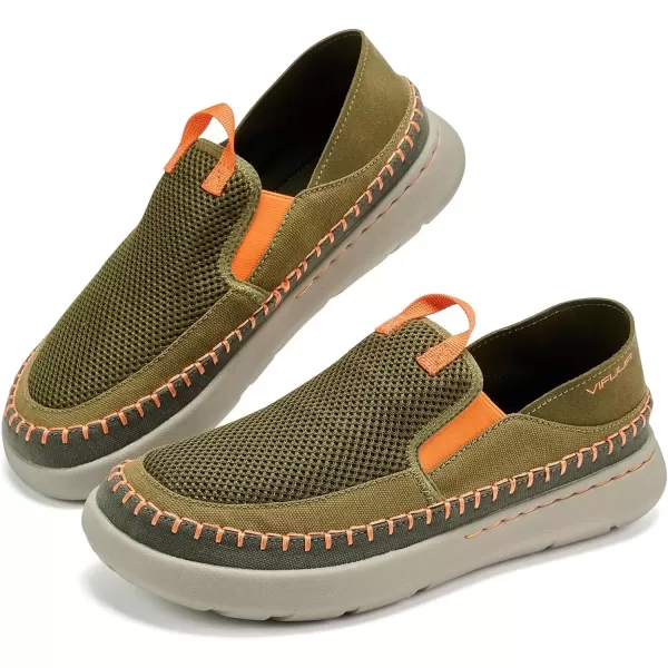 imageVIFUUR Mens Slip on Shoes Casual Comfortable Loafer Shoes SneakerGreenorange