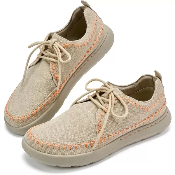imageVIFUUR Walking Shoes for Men Extra Wide Lightweight Breathable Casual SneakersBeige