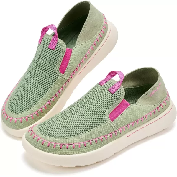 imageVIFUUR Womens Slip on Shoes Casual Comfortable Loafer Shoes SneakerGreenpink