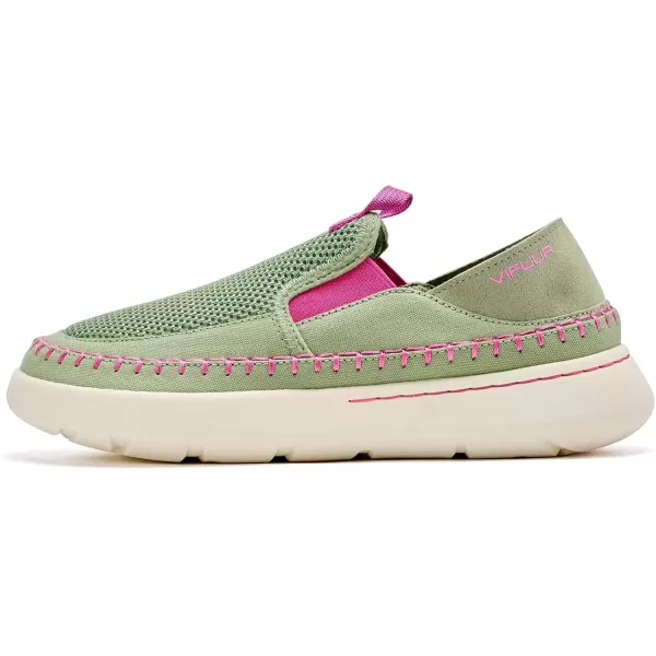 imageVIFUUR Womens Slip on Shoes Casual Comfortable Loafer Shoes SneakerGreenpink