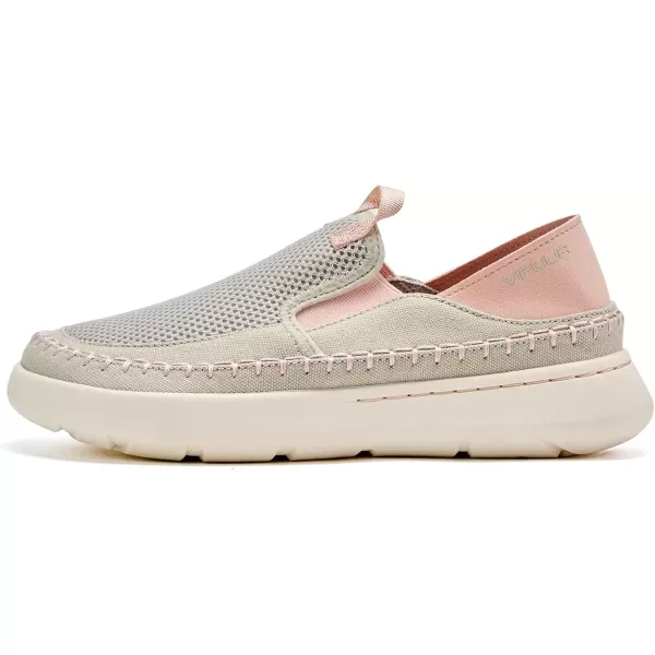 imageVIFUUR Womens Slip on Shoes Casual Comfortable Loafer Shoes SneakerGreypink