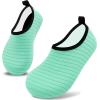 imageVIFUUR Kids Water Shoes Girls Boys Quick Dry Aqua Socks for Beach Swim Outdoor SportsA Green