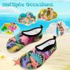 imageVIFUUR Kids Water Shoes Girls Boys Quick Dry Aqua Socks for Beach Swim Outdoor SportsDinosaur Colorful