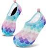 imageVIFUUR Kids Water Shoes Girls Boys Quick Dry Aqua Socks for Beach Swim Outdoor SportsFishscales Pink