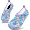 imageVIFUUR Kids Water Shoes Girls Boys Quick Dry Aqua Socks for Beach Swim Outdoor SportsFishscales Purple